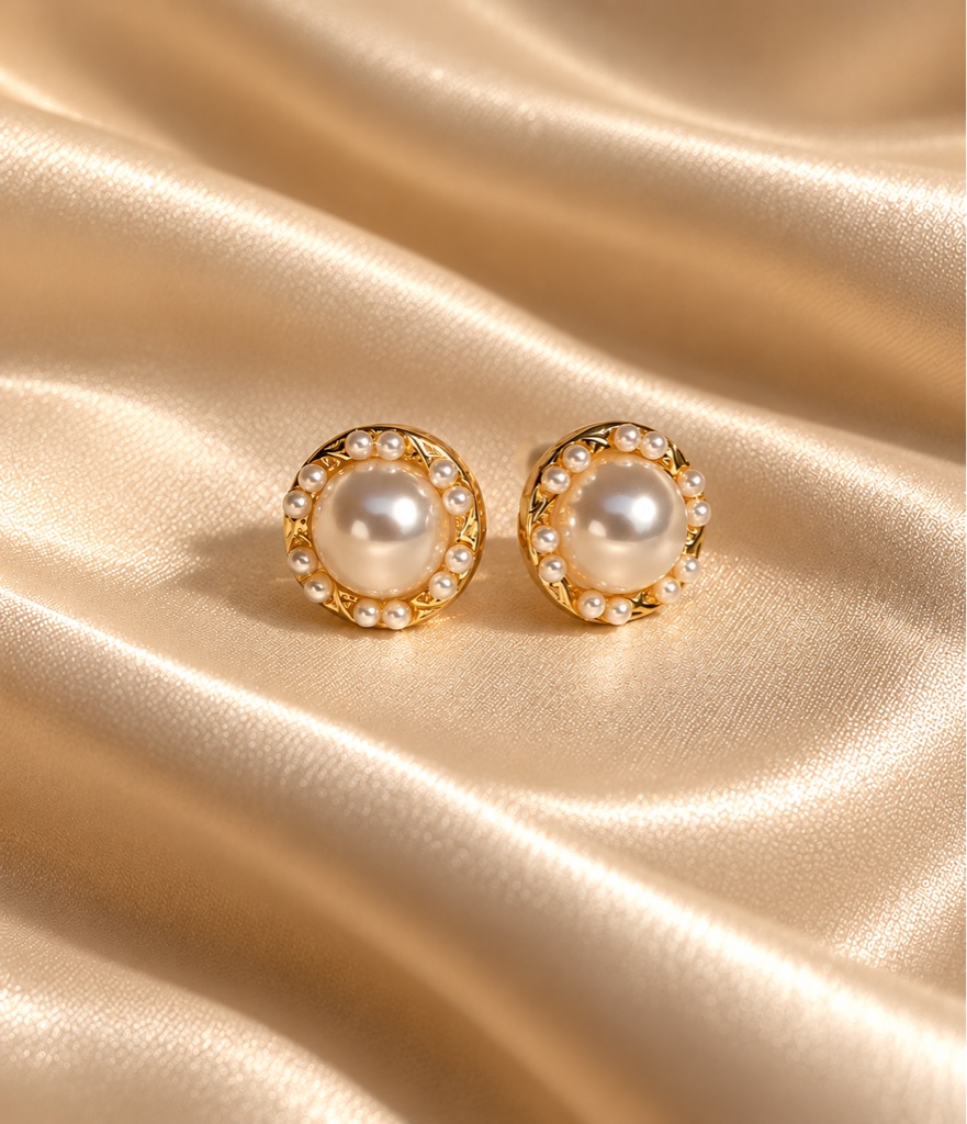 Aretes perla y dúo perla