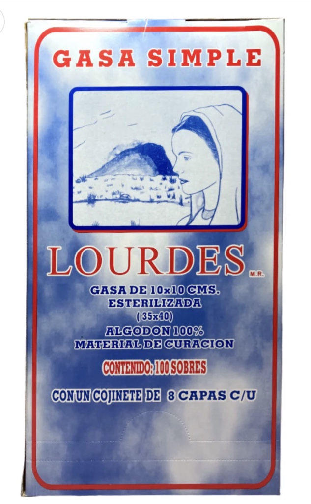 Gasas Lourdes simple 10x10cm