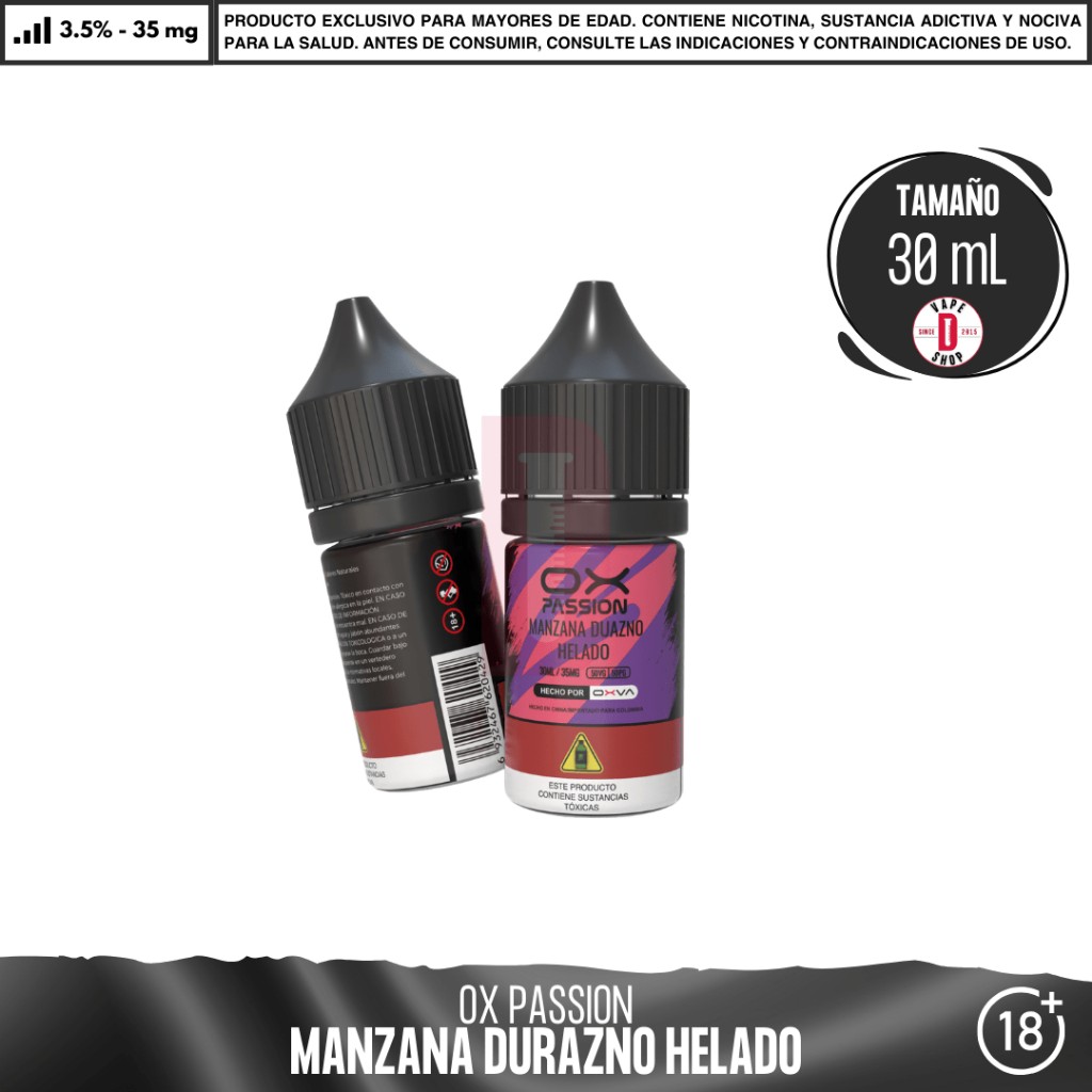 Ox Passion Manzana Durazno Helado