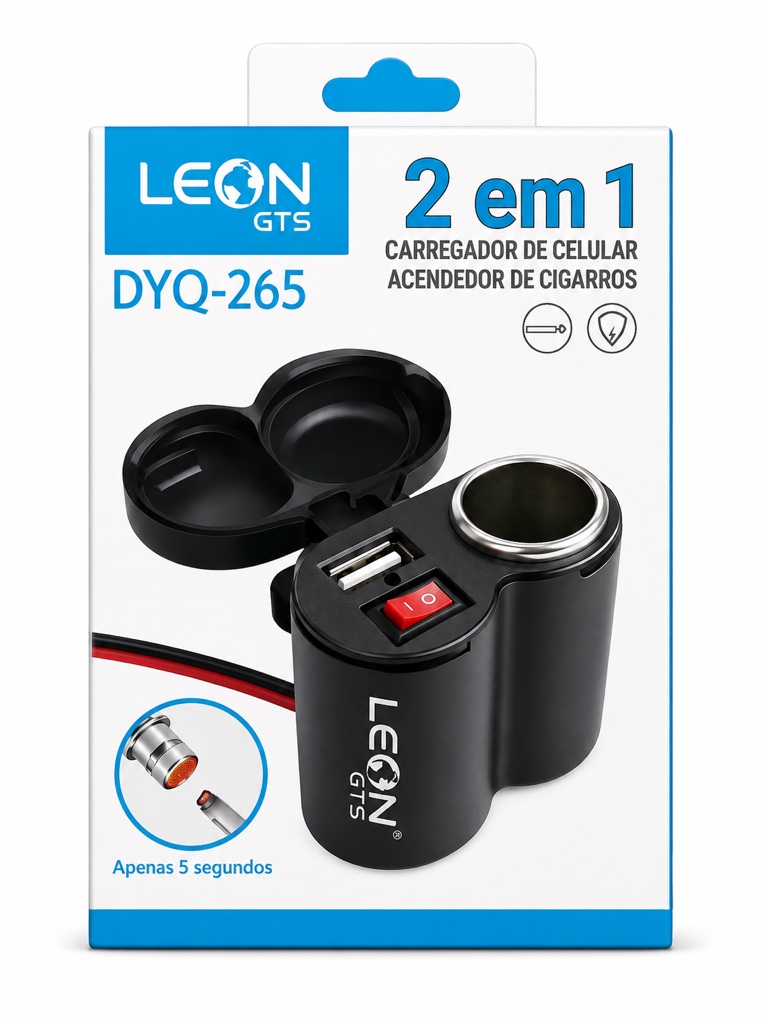 Carregador P/ Moto 2em1 Leon Dyq-265
