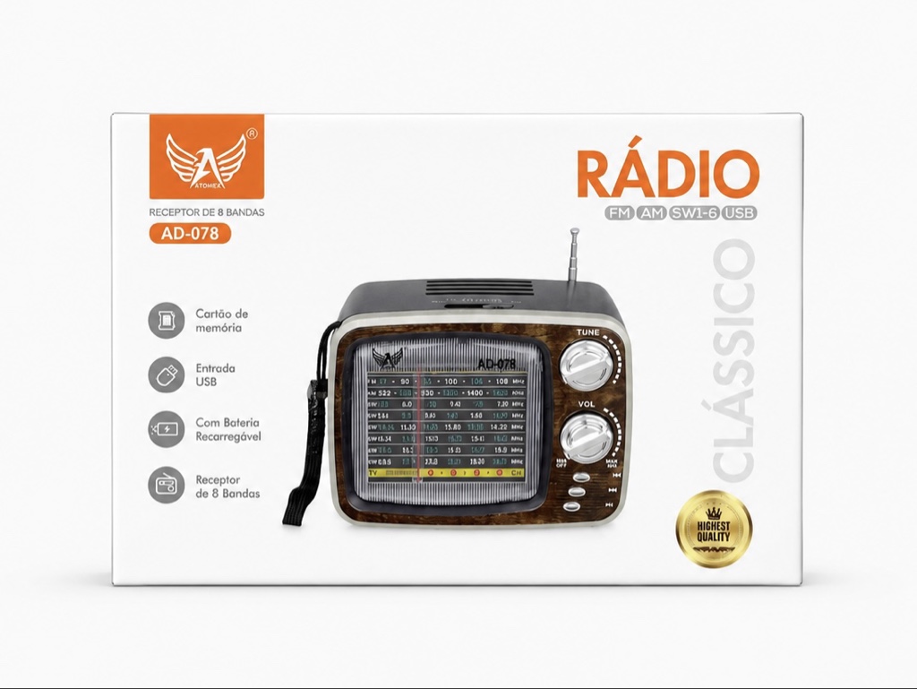 Caixa de som retrô AD-078