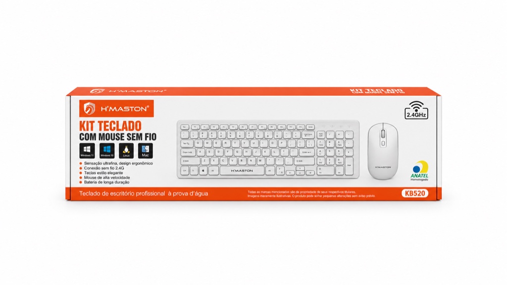 Teclado + mouse s/fio KB520 Hmaston