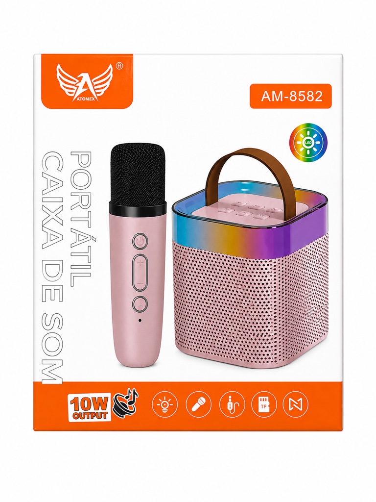 Caixa de som c/microfone infantil AM-8582