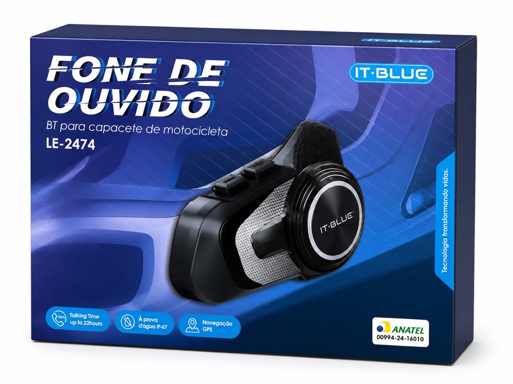 Fone P/ capacete It Blue Le-2474