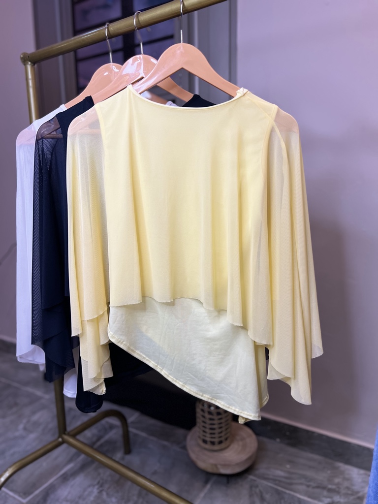 Blusa mangas de encaje