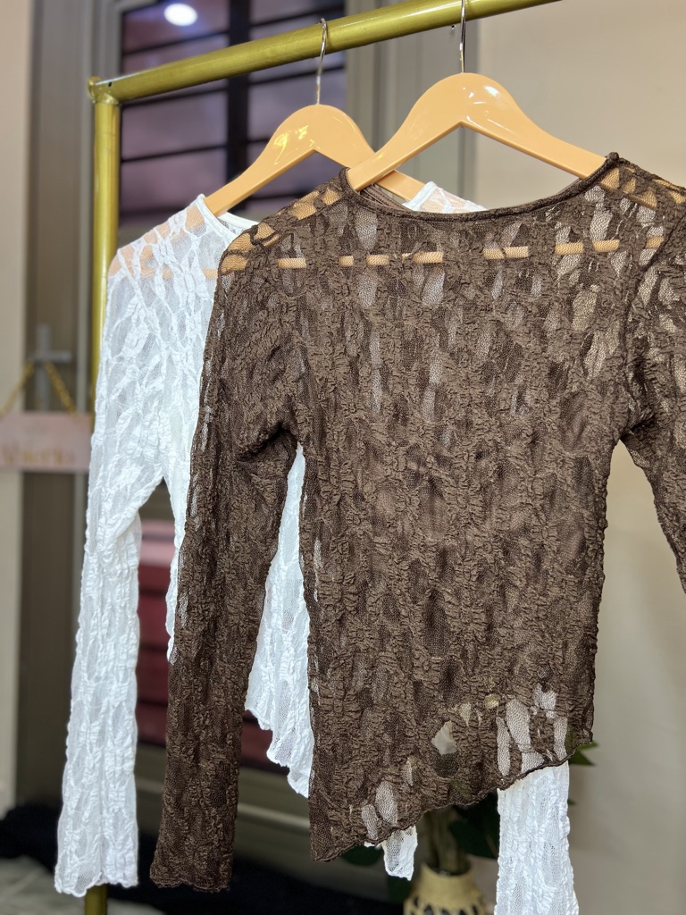 Blusa encaje manga larga