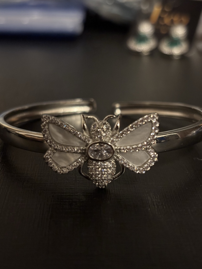 Bracelete abelha ródio