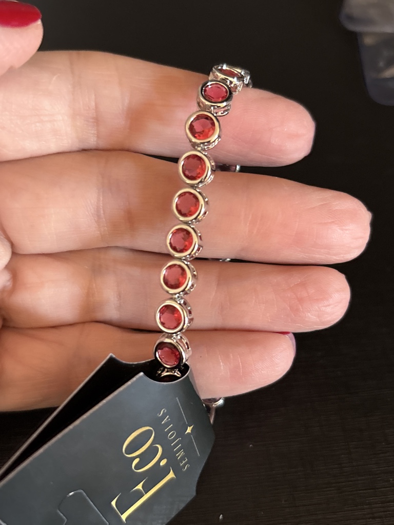 Pulseira zircônia redonda cores prata