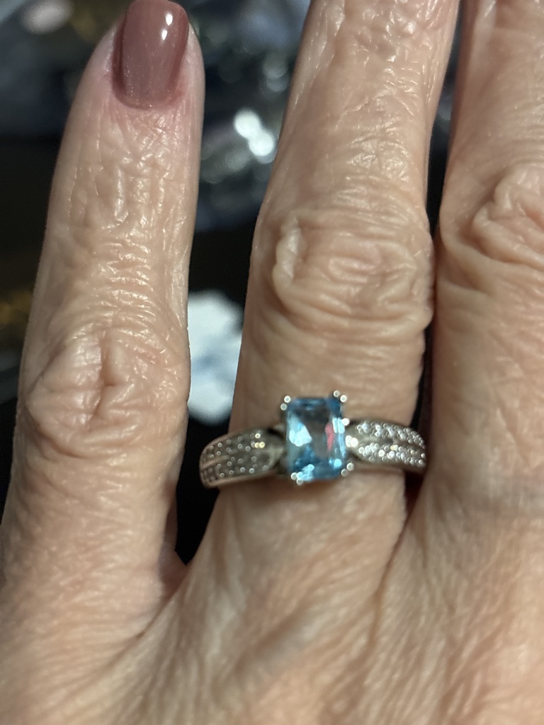 Anel zircônia quadrada tiffany
