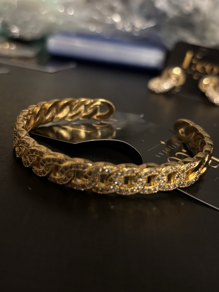 Bracelete elos 18k cravejado