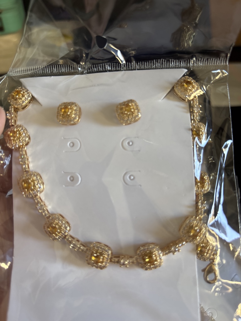 Conjunto Riviera quadrada citrino