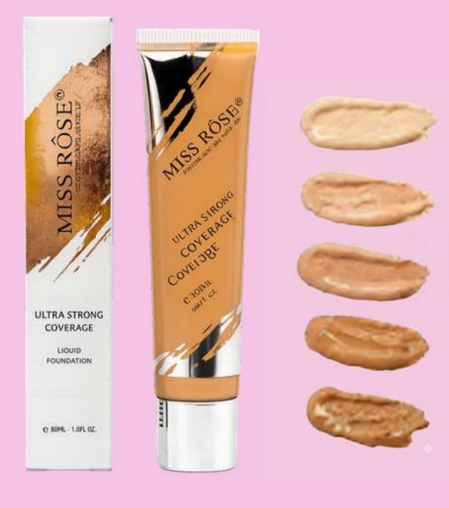 BASE LIQUIDA ULTRA COBERTURA EFECTO POLVO MISS ROSE