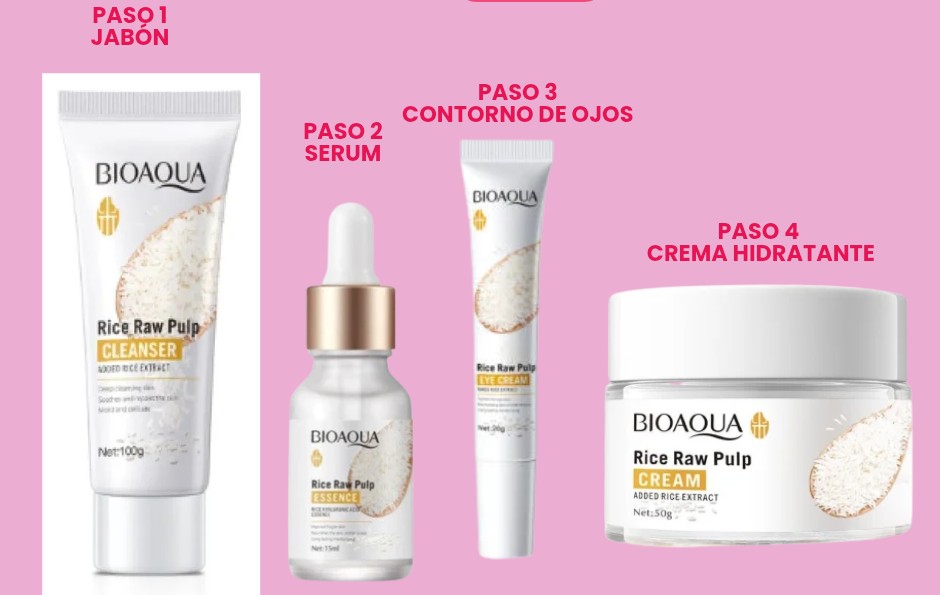 KIT ACLARANTE ARROZ BIOAQUA 4 PASOS