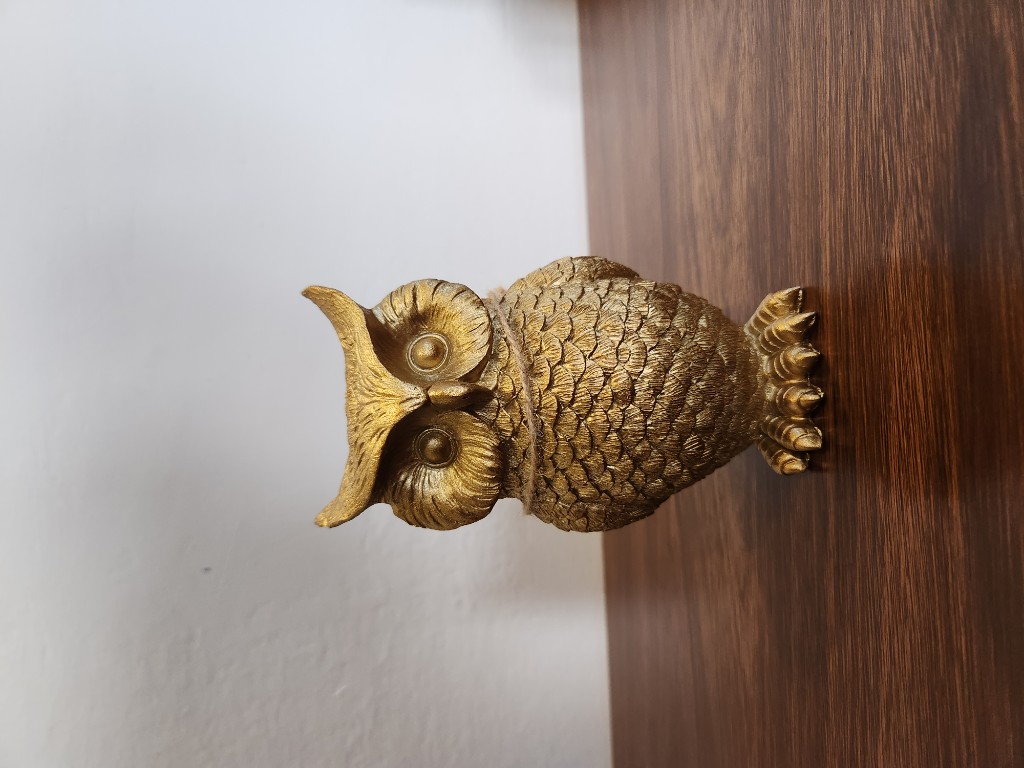 BUHO RESINA DORADA