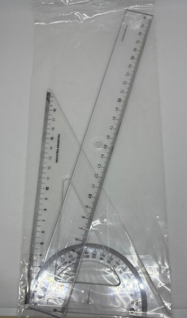 Set Geometría 30 cm x 3 Piezas Transparente
