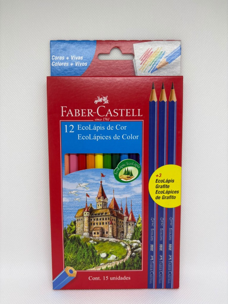 Lápiz Color Faber Largo x 12 + 3 Lápices Negros