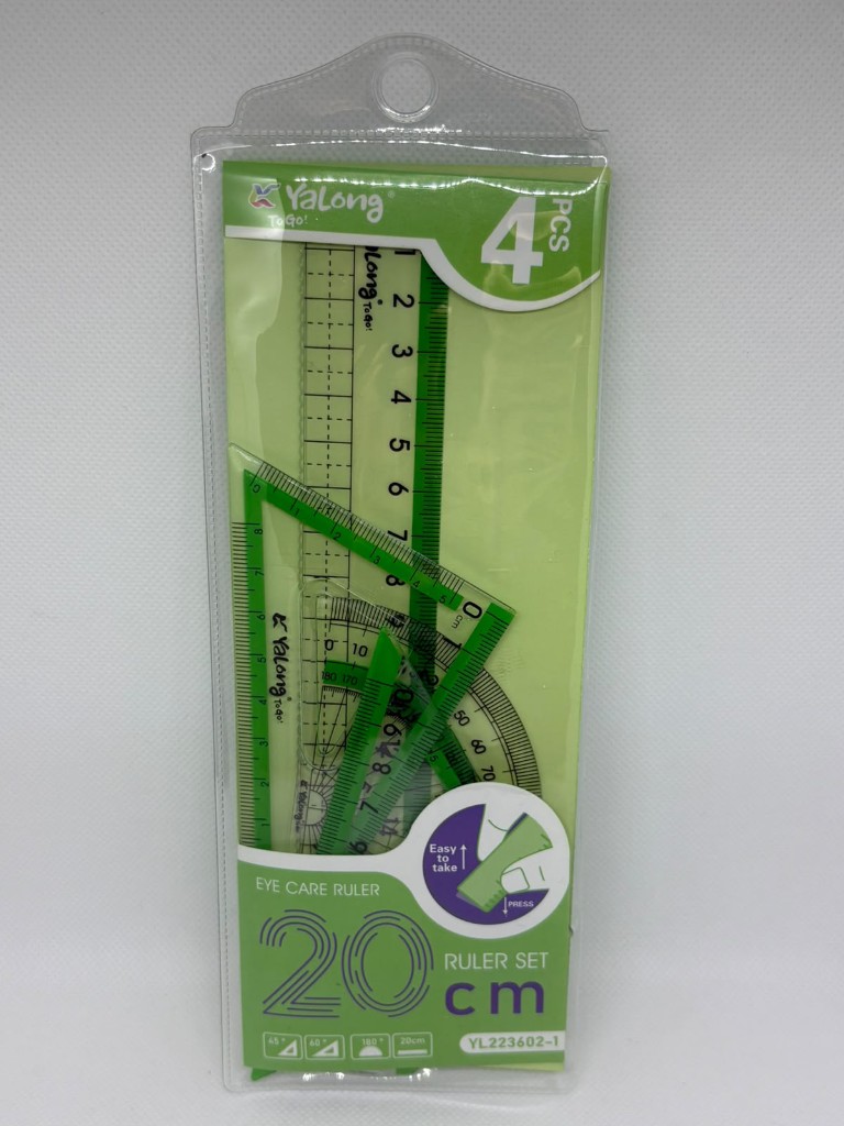 Set Geometría 20 cm x 4 Piezas - Transparente con verde