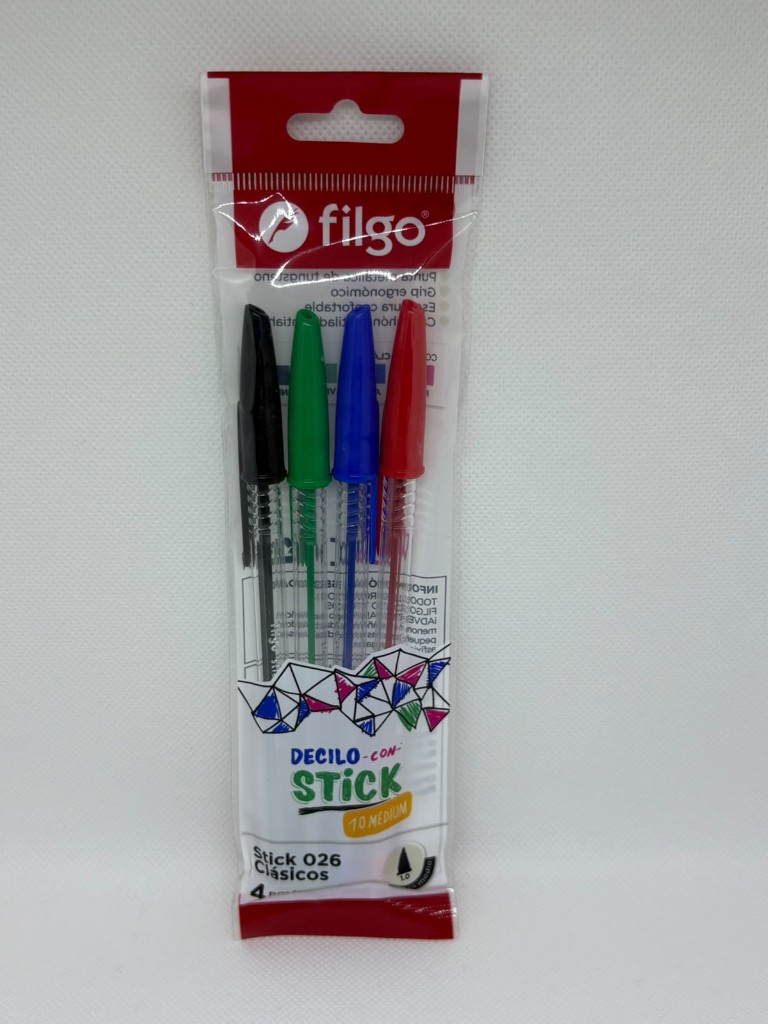 Bolígrafo Filgo Stick x 4 Clásica