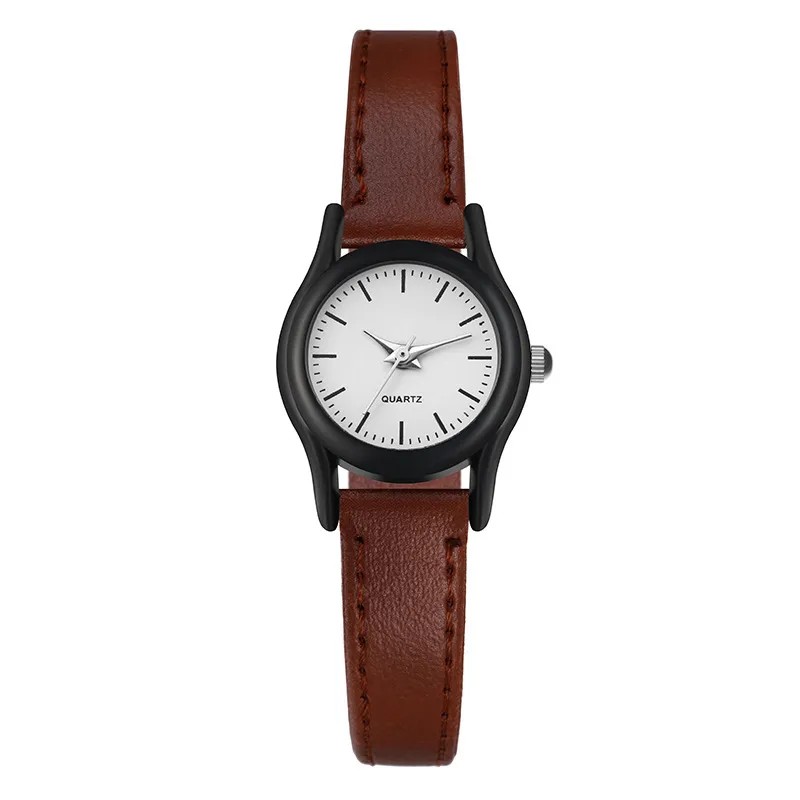 Reloj estilo casual de correa camel fina unisex