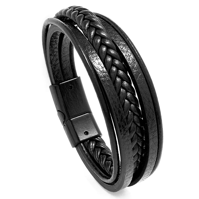 Pulsera de caballero en cuero sintetico