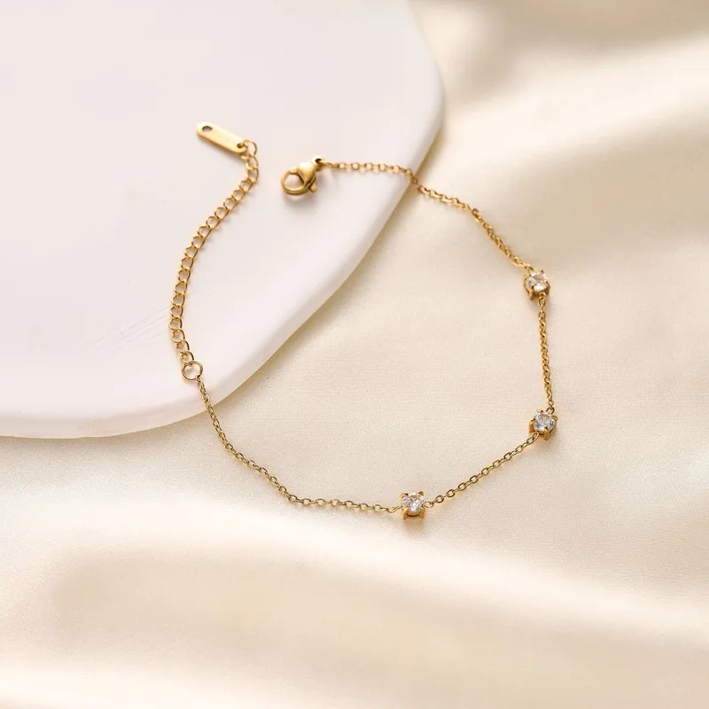 Pulsera de cadena con puntos de luz cuadrados