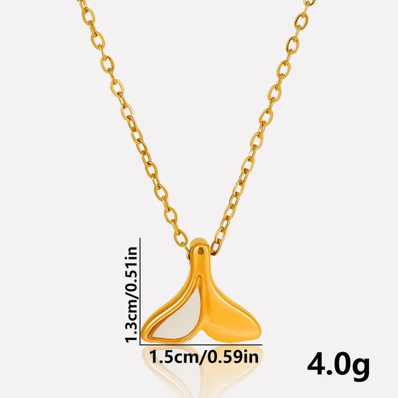 Cadena minimalista con dije de cola de sirena acero inoxidable