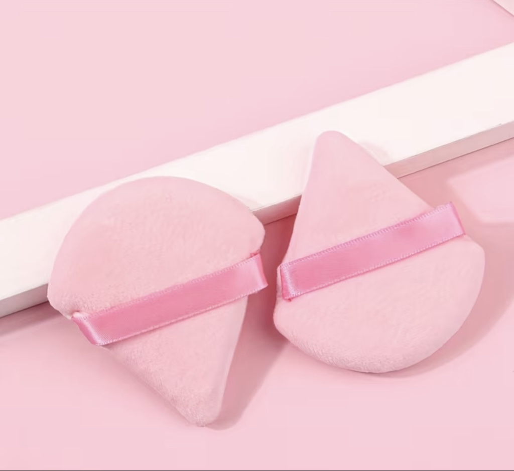 BORLA TRIANGULAR DE MAQUILLAJE X 2