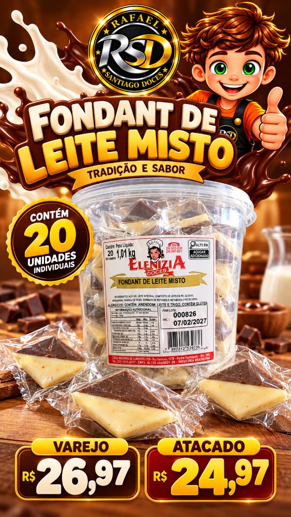 Leite Misto chocolate 20un