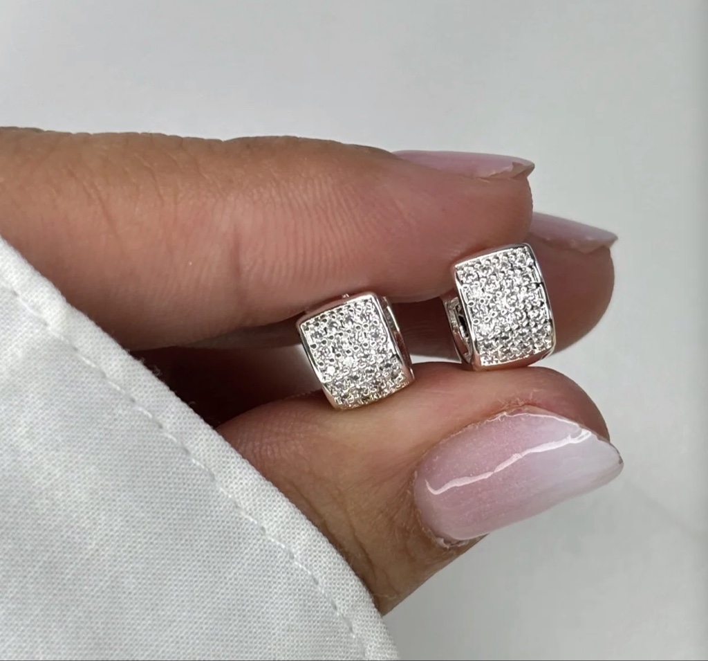 Mini Argollita strass blanco