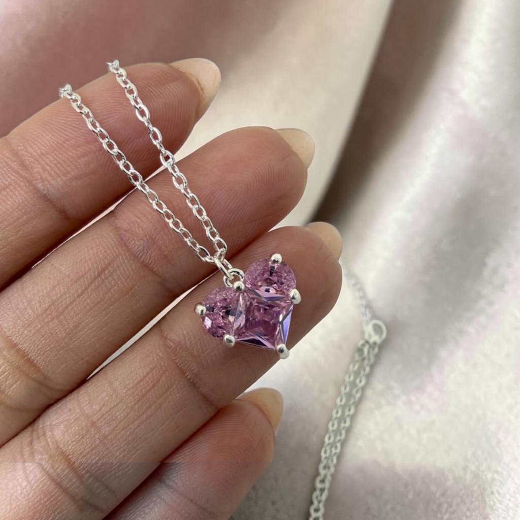 Collar corazón- rosa