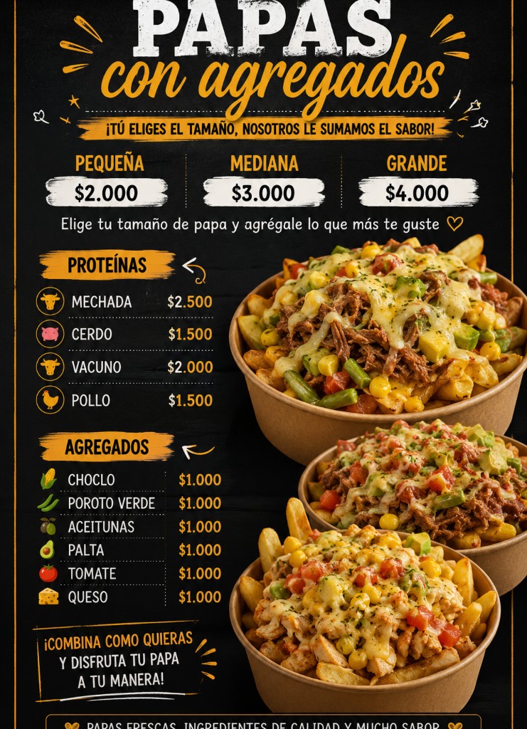 Papas con agregados