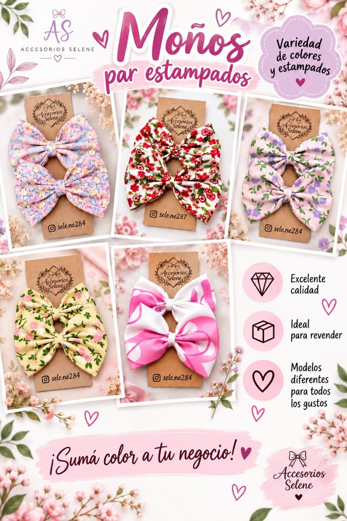 Moño par estampados