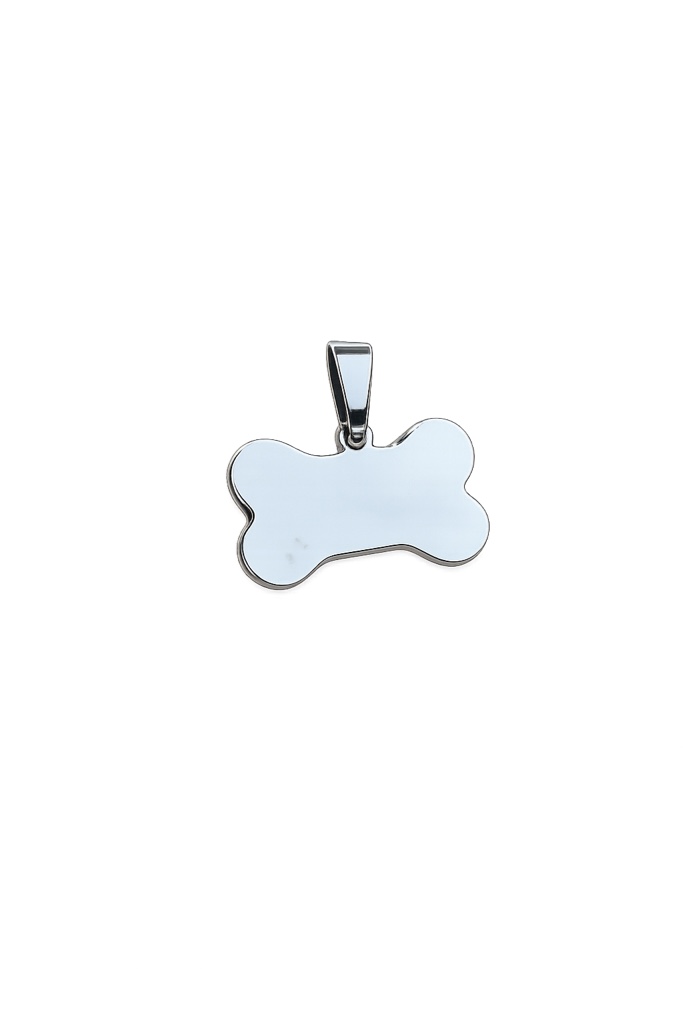 Dije de identificación para mascotas. Hueso