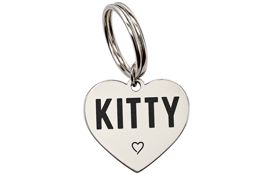Dije de identificación para mascotas. Corazón