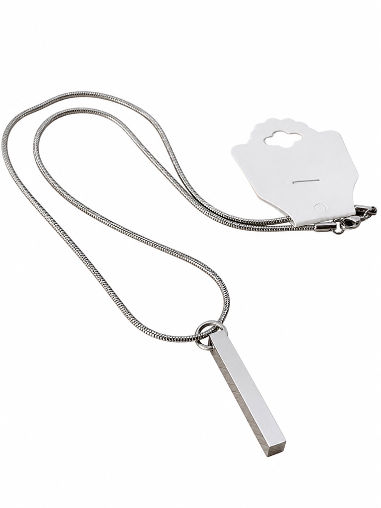 Cadenita de acero quirúrgico dije de barrita personalizado
