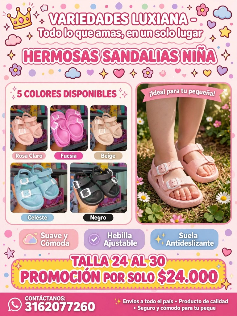 Sandalias niña ajustables