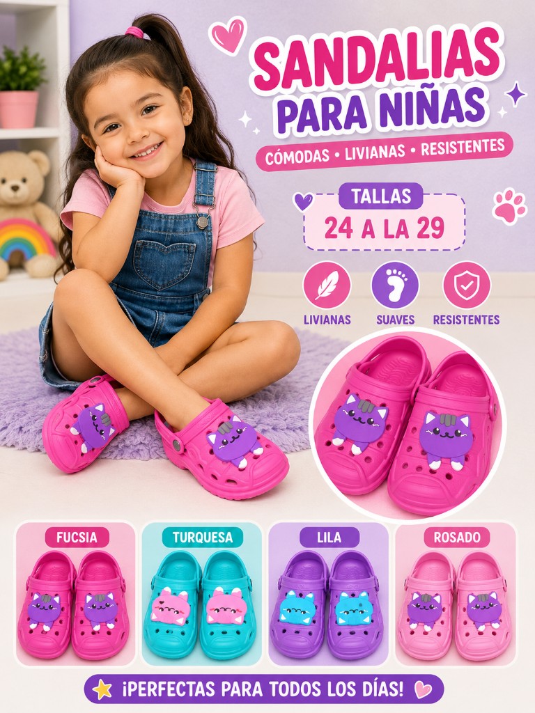 Sandalias fucsia para niña