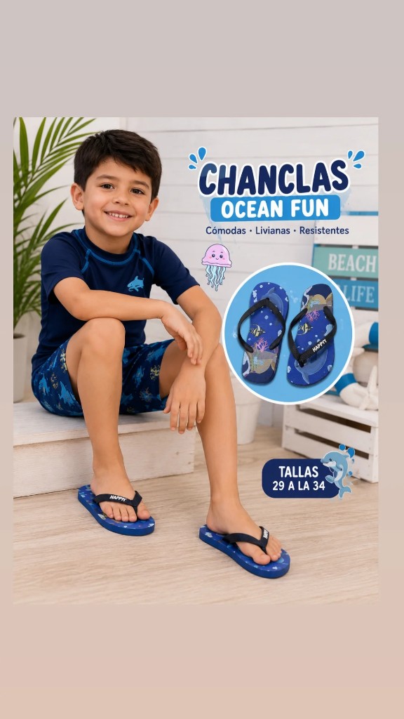 Chancletas Ocean Fun azules