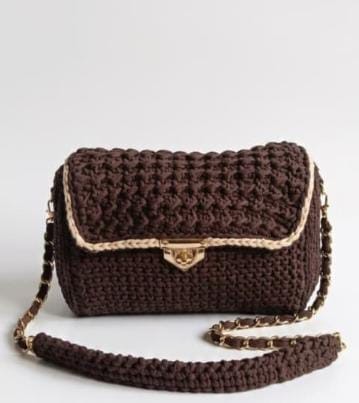 Bolso tejido marron