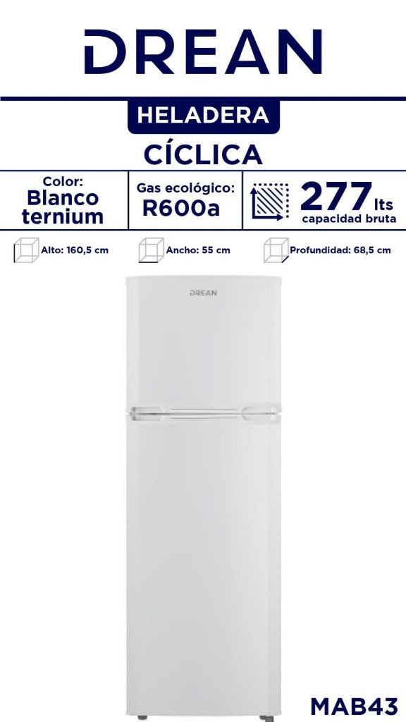 HELADERA 277 LITROS