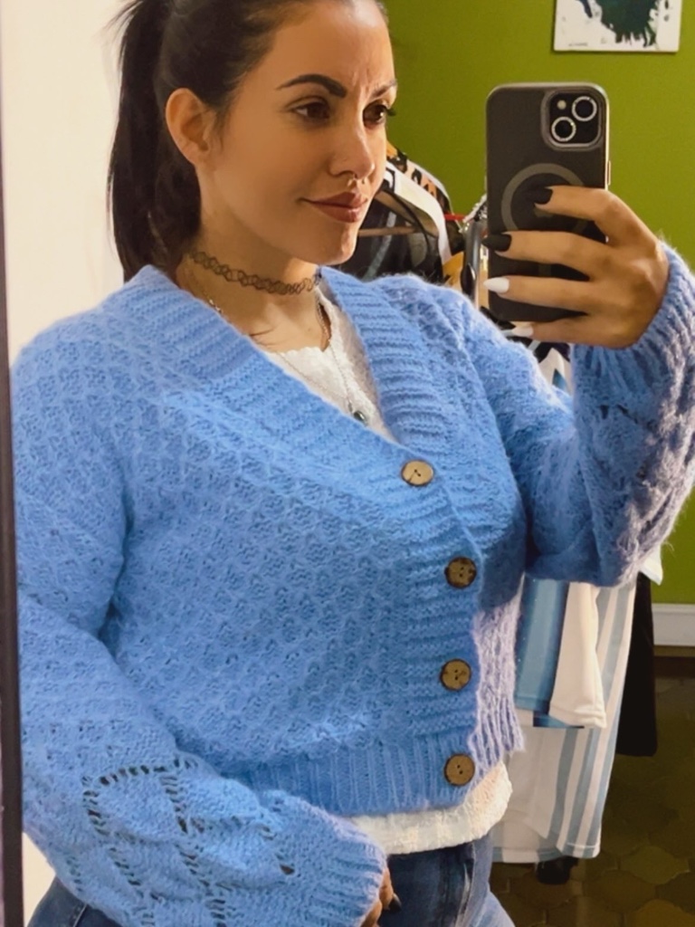 CARDIGAN JAZMIN CELESTE TALLE UNICO