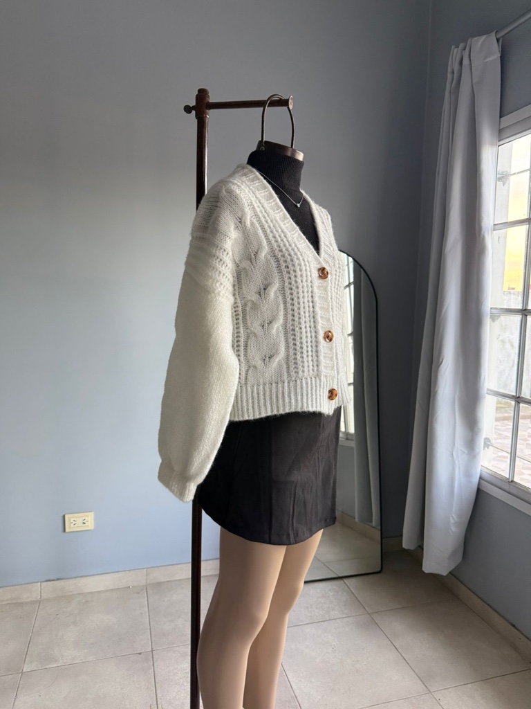 CARDIGAN MIA BLANCO TALLE UNICO