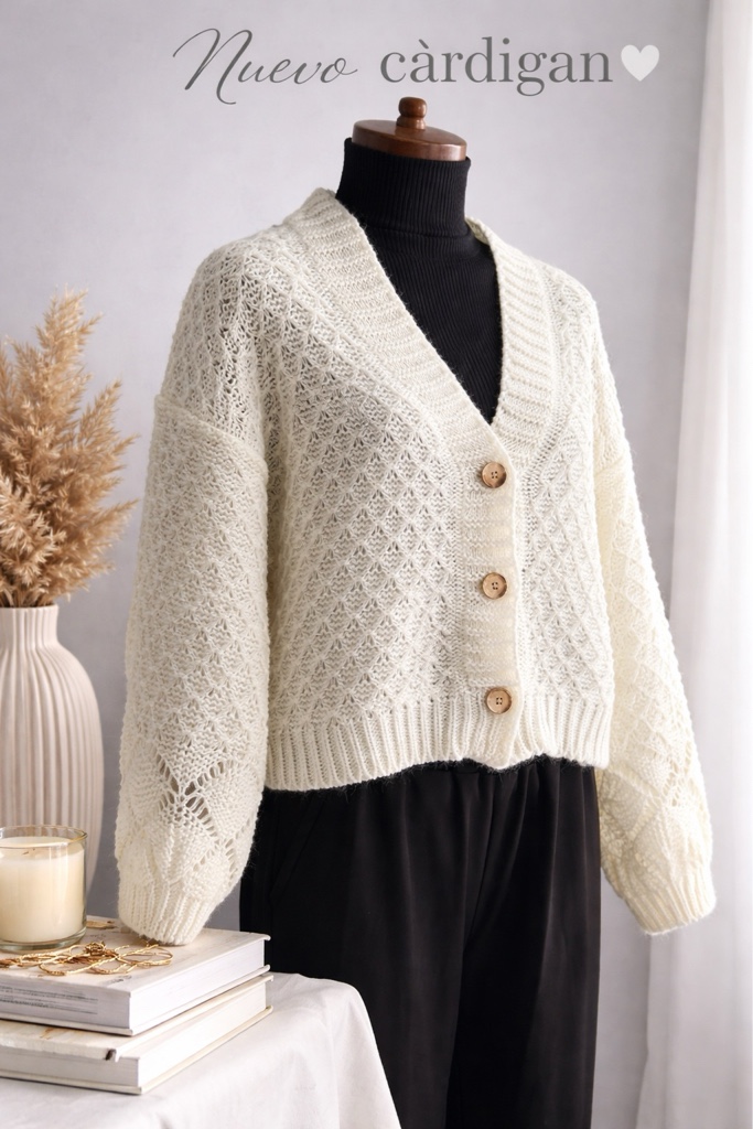 CARDIGAN JAZMIN BLANCO TALLE UNICO