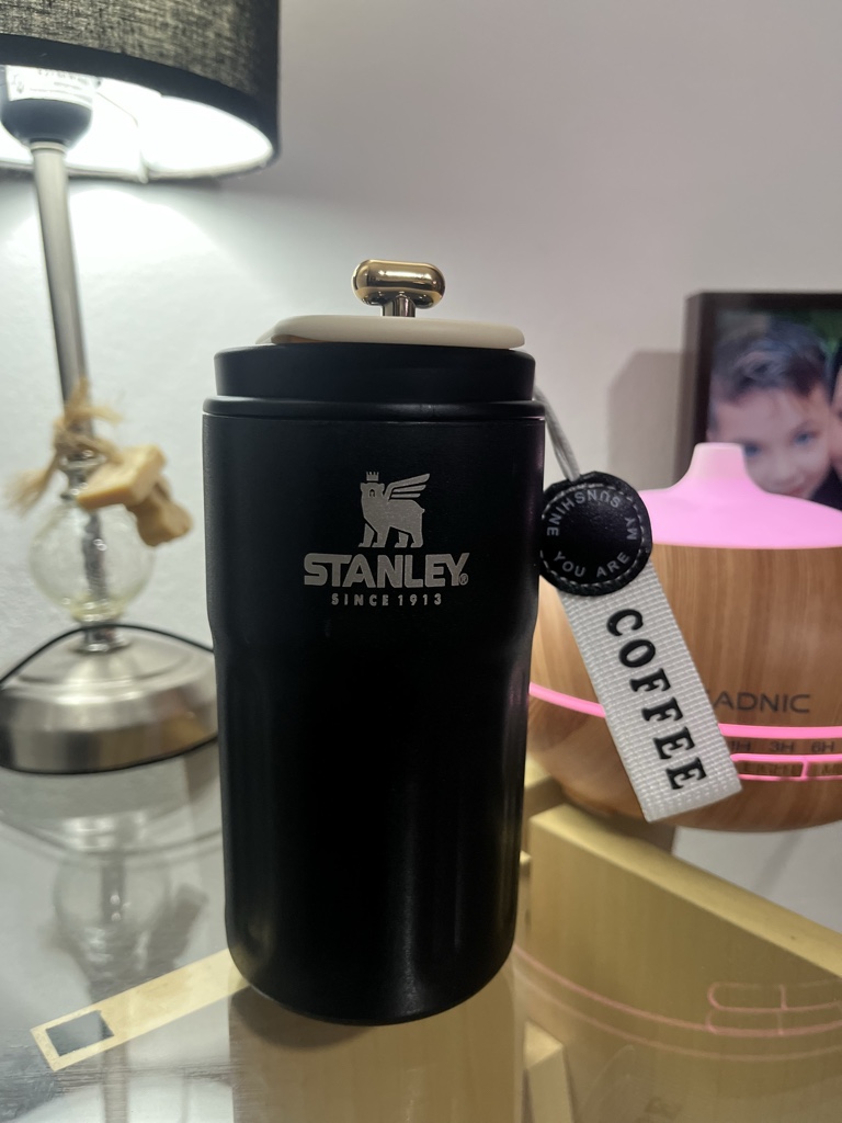 VASO TERMICO C TERMOMETRO NEGRO