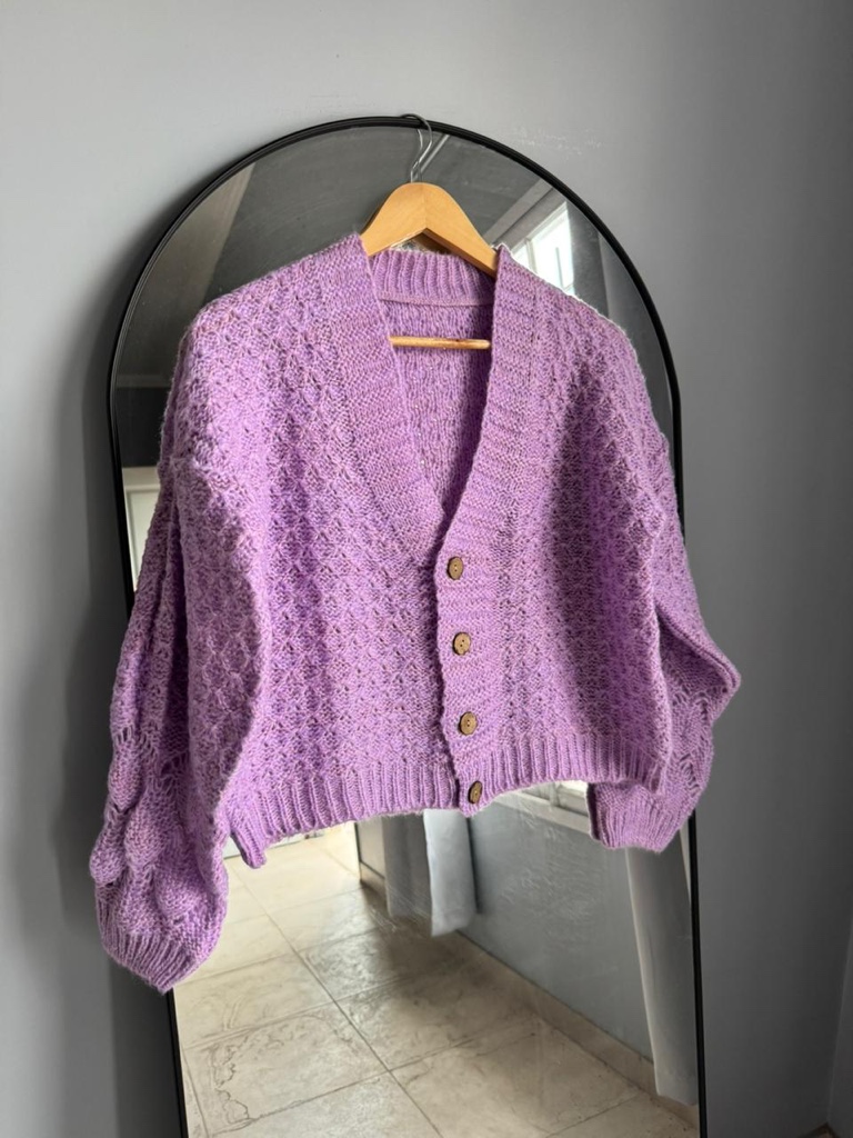 CARDIGAN JAZMIN LILA TALLE UNICO
