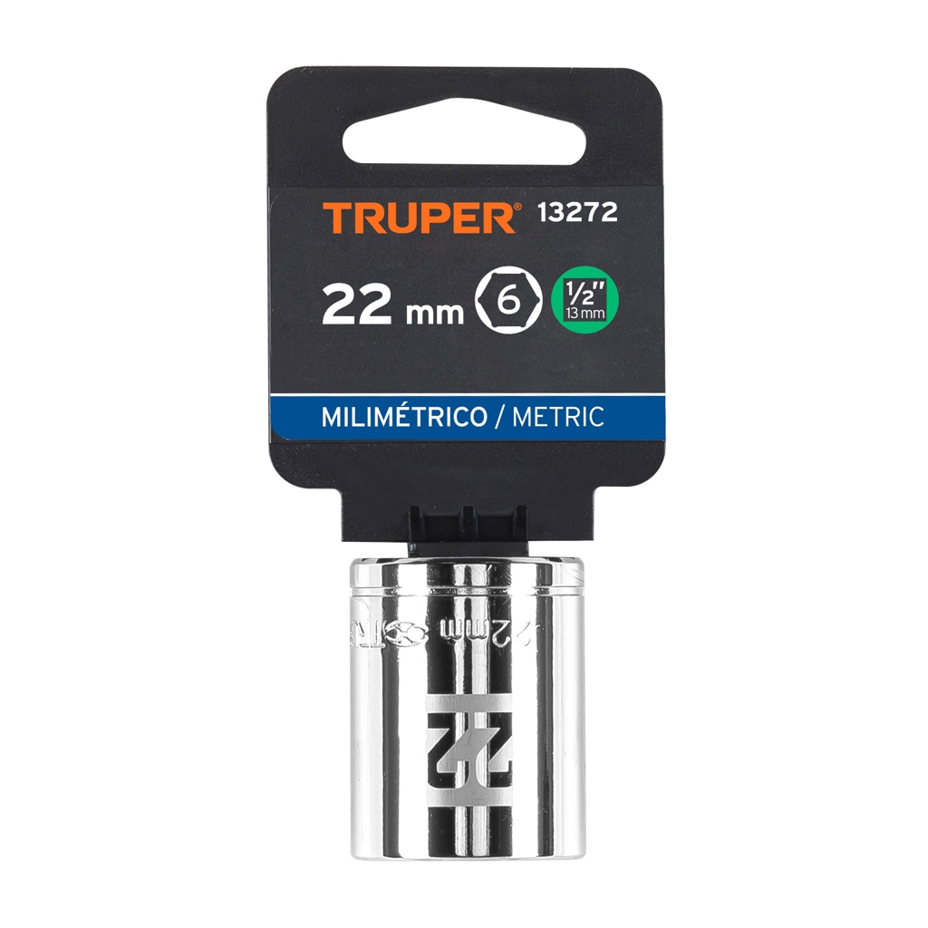 Cubo Truper 22mm x 1/2 D-5422-M C P 6-puntas 13272