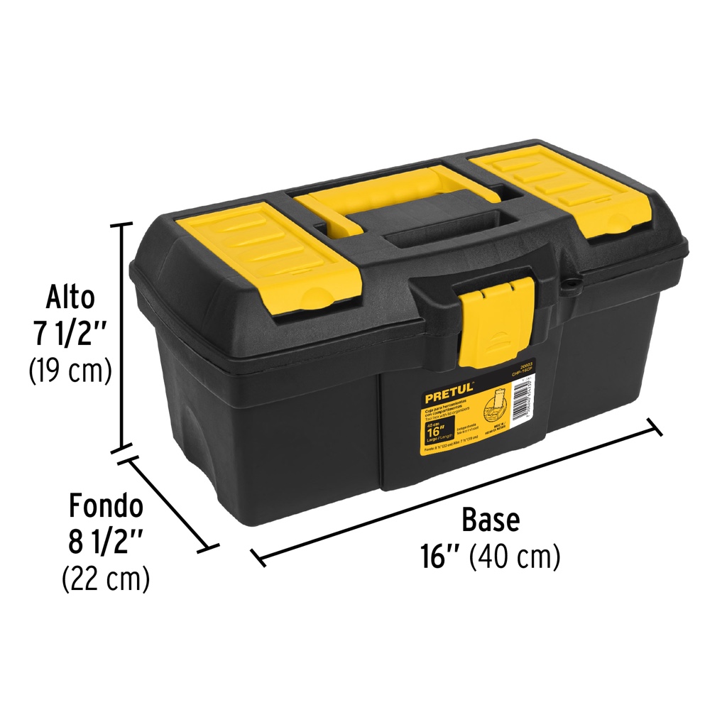 Caja para herramientas  Pretul 16 CHP-16CP negro/amarillo 20603