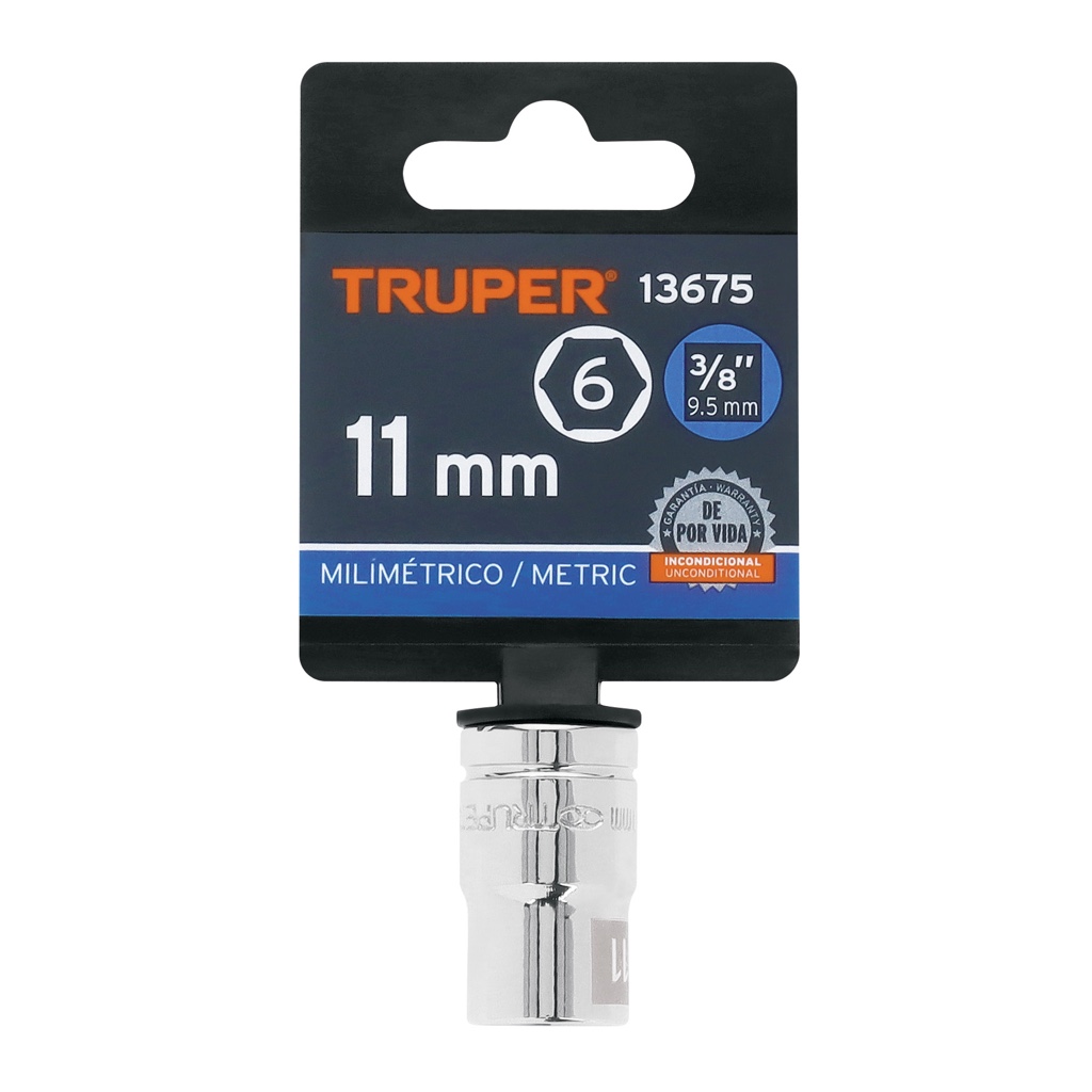 Cubo Truper 11mm x 3/8 corto 6 puntas 13675