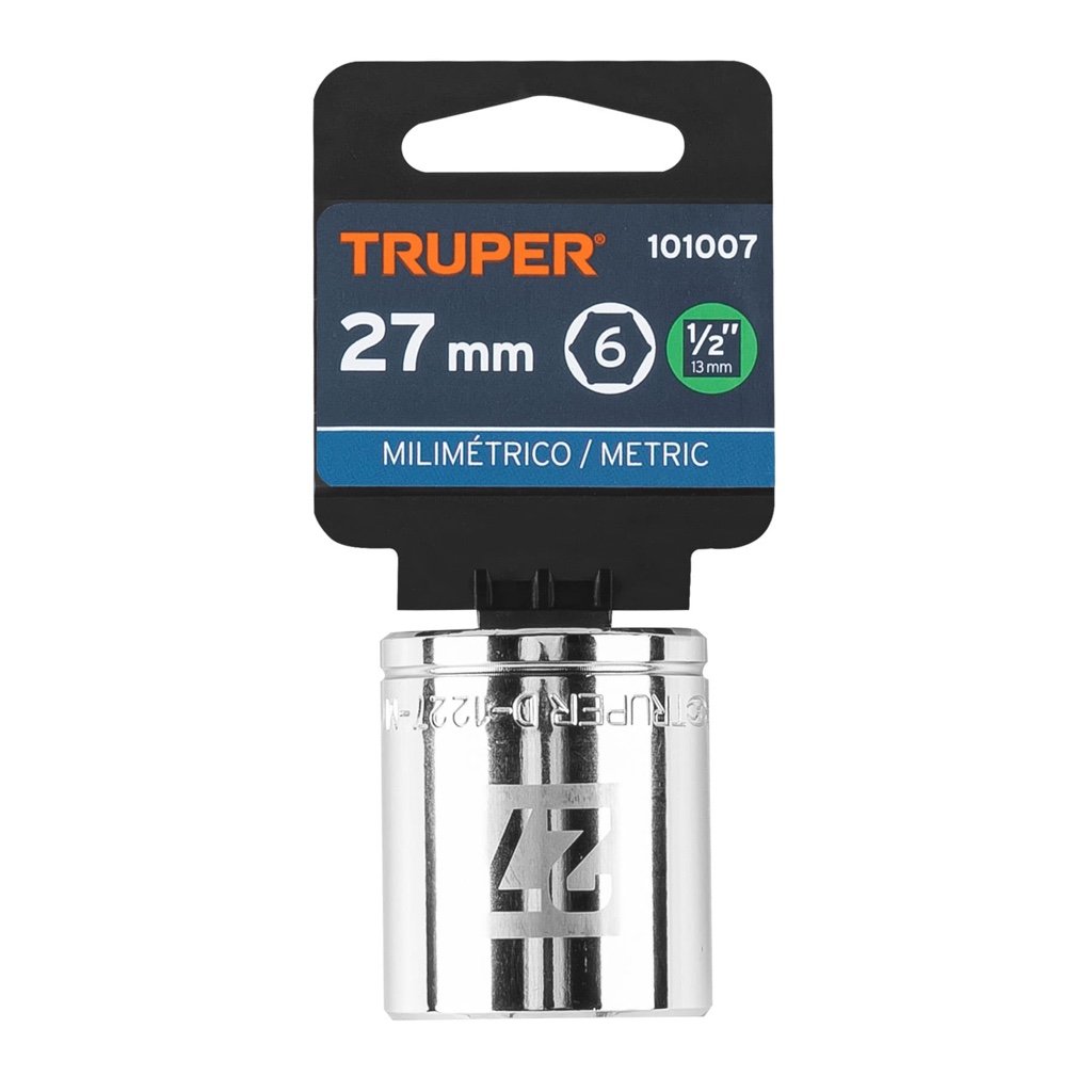 Cubo truper 27mm x 1/2 D 6 puntas 101007