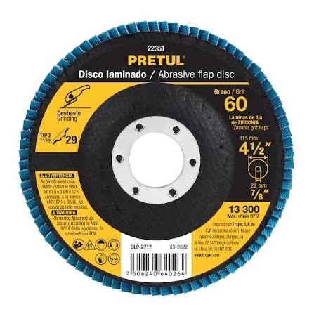 Disco p/acabados 4-1/2x7/8 gr.60 Pretul 22351